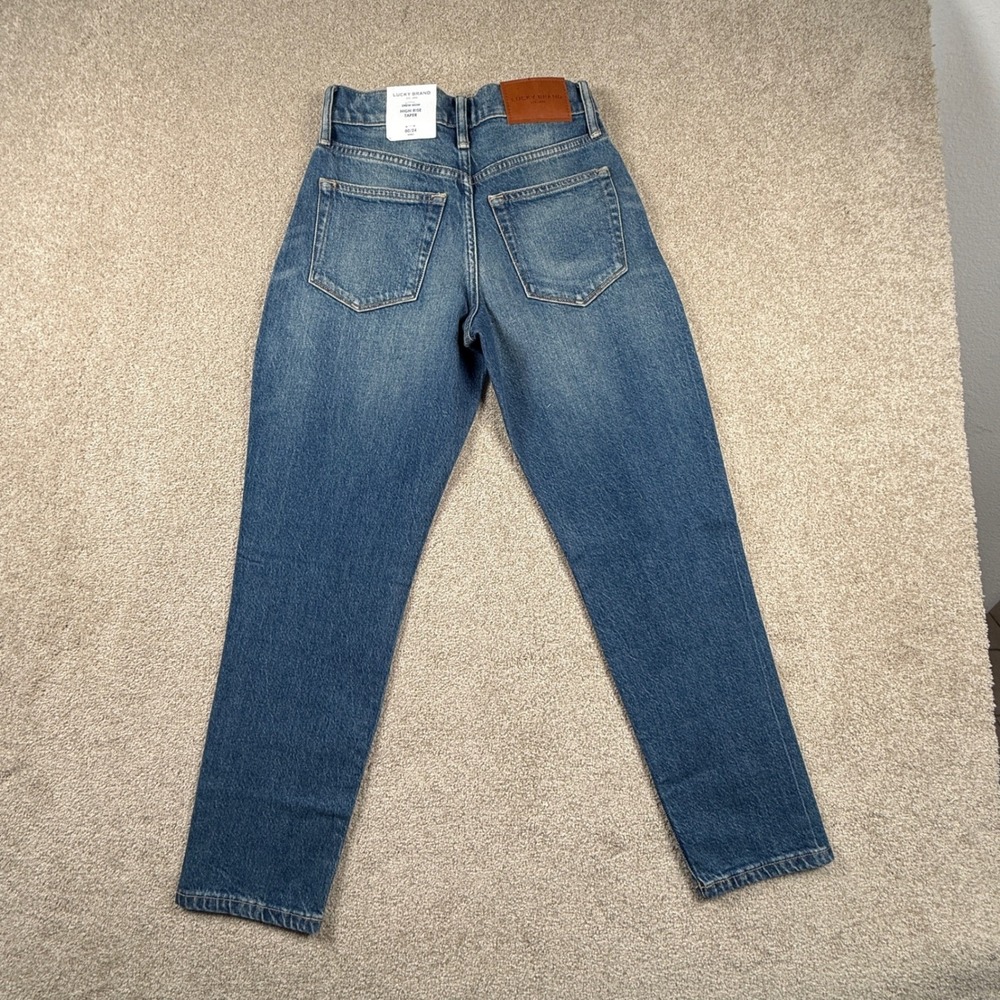 Lucky Brand Drew Mom High Rise Taper Ankle Jeans Blue 00/24 7W15223
